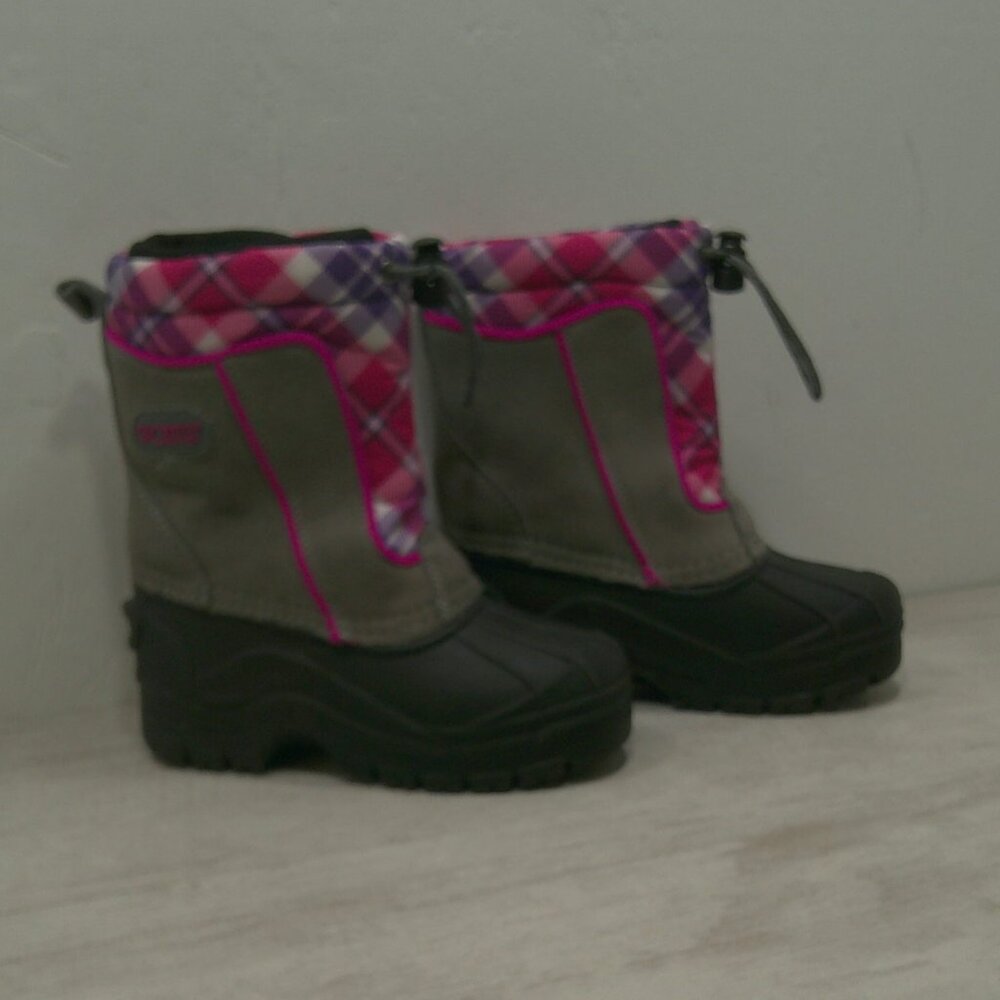 Sporto Purple Pink Plaid Frost G Snow Winter Duck Boots w/ Inserts Size 11